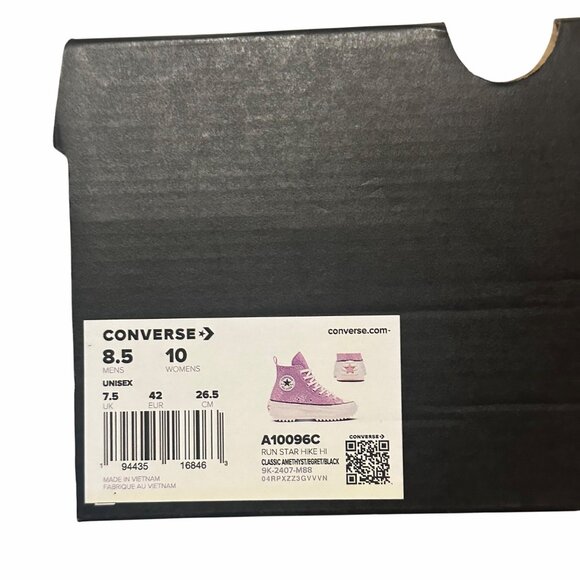 ⭐Converse Run Star Hike Platform 10 Womens Shoes Purple Glitter Sneakers A10096C - Picture 7 of 11